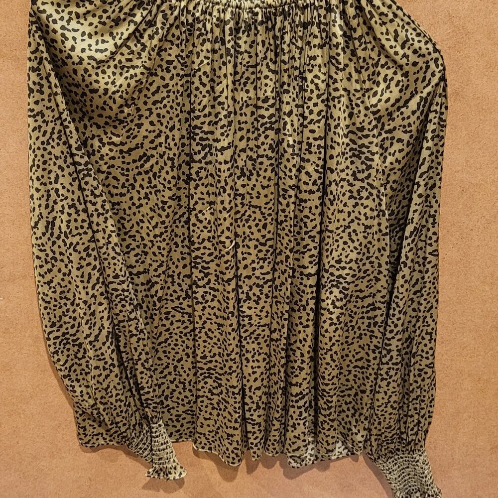 Leopard Print Silky Blouse